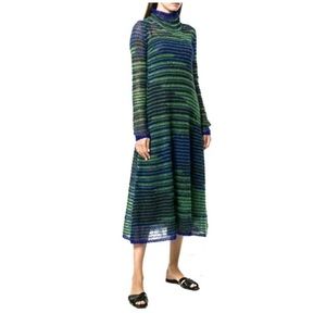 Missoni Green Blue Mohair Midi‎ Dress